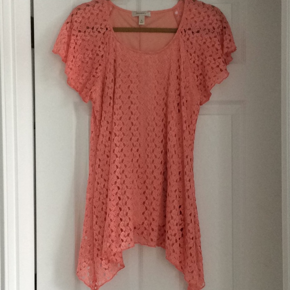 Lacey Peach Long Blouse
